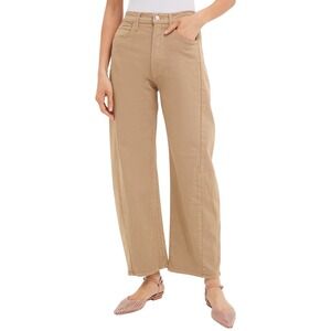 MOTHER SUPERIOR Barrel Jeans Sz 32 NWT‎ Wide Leg Half-Pipe Flood $278 Tan Khaki